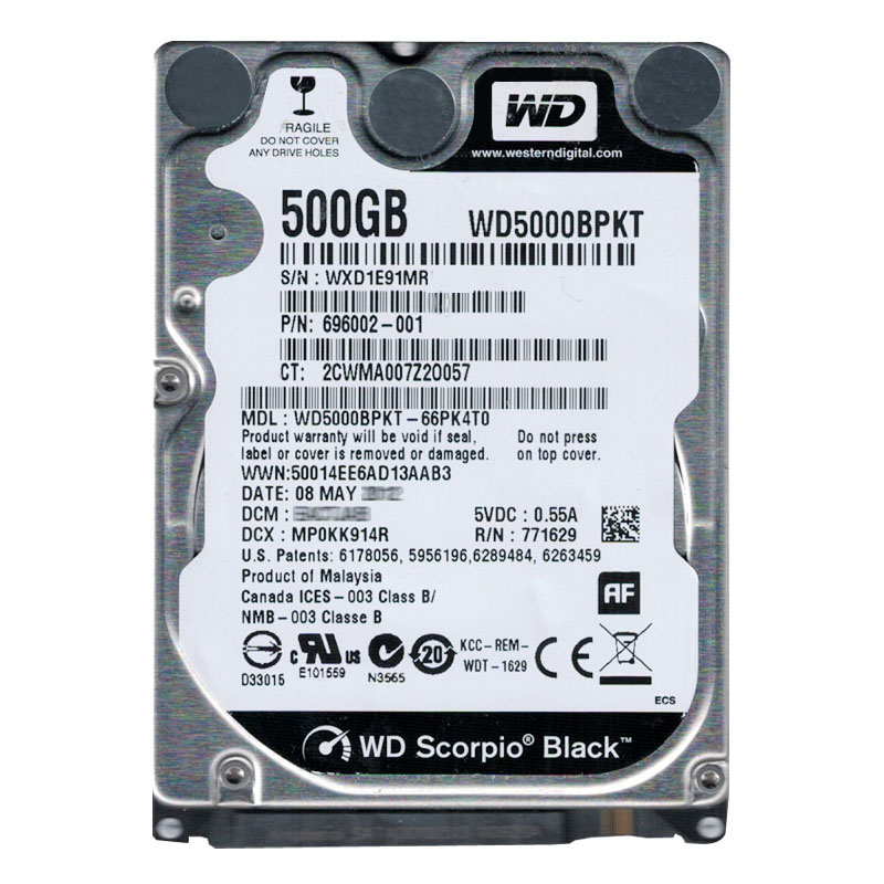 Western Digital - 500GB 7.2K SATA 3.0Gbps 2.5" 16MB Cache Hard Drive - WD5000BPKT-66PK4T0