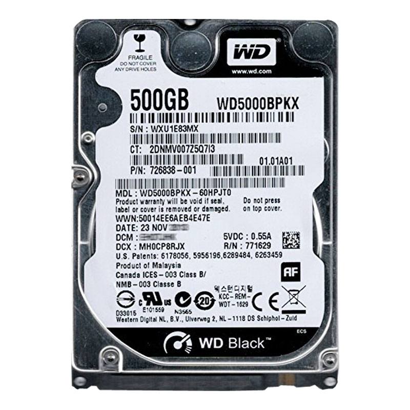 Western Digital - 500GB 7.2K SATA 6.0Gbps 2.5" 16MB Cache Hard Drive - WD5000BPKX-60HPJT0