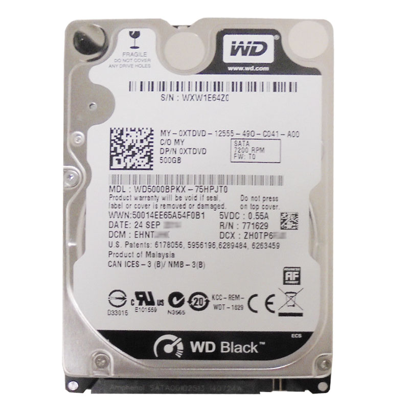 Western Digital - 500GB 7.2K SATA 6.0Gbps 2.5" 16MB Hard Drive - WD5000BPKX-75HPJT0