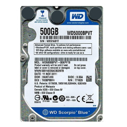 Western Digital - 500GB 5.4K SATA 3.0Gbps 2.5" 8MB Hard Drive - WD5000BPVT-00KPFT0