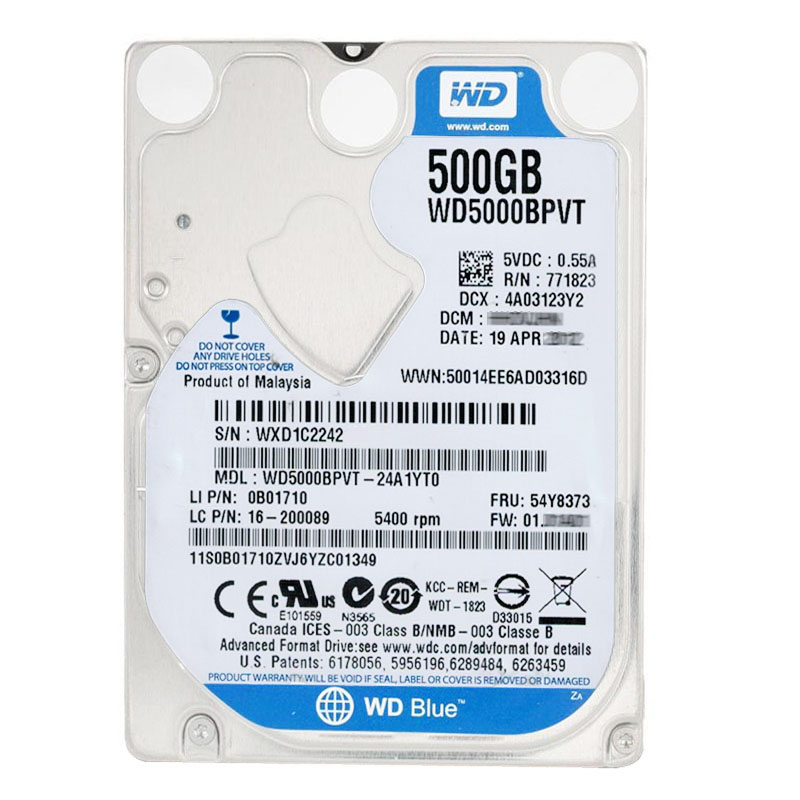 Western Digital - 500GB 5.4K SATA 3.0Gbps 2.5" 8MB Cache Hard Drive - WD5000BPVT-24A1YT0