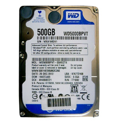 Western Digital - 500GB 5.4K SATA 3.0Gbps 2.5" 8MB Cache Hard Drive - WD5000BPVT-55HXZT4