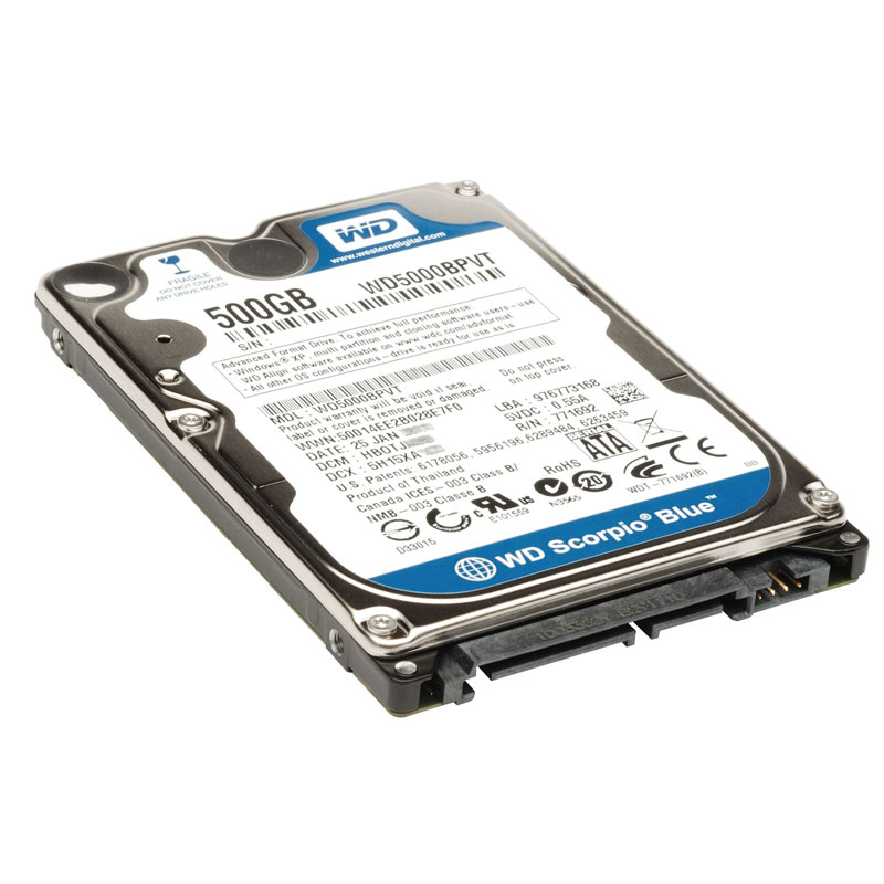Western Digital - 500GB 5.4K SATA 3.0Gbps 2.5" 8MB Hard Drive - WD5000BPVT