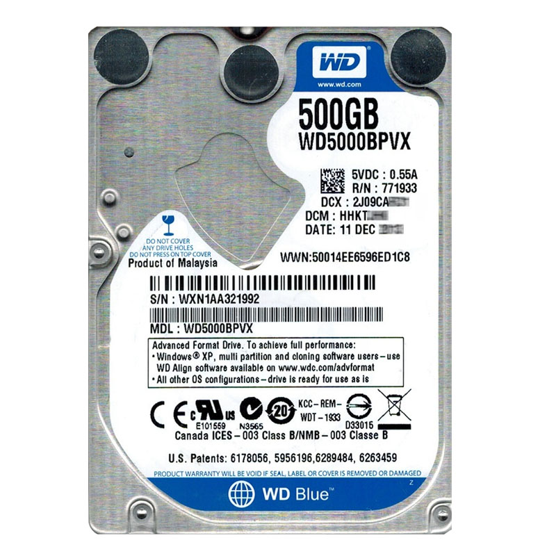 Western Digital - 500GB 5.4K SATA 6.0Gbps 2.5" 8MB Hard Drive - WD5000BPVX