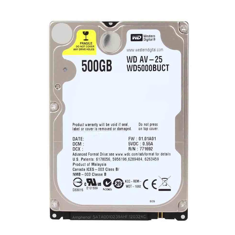 Western Digital - 500GB 5.4K SATA 2.5" Hard Drive - WD5000BUCT-57LS5Y1
