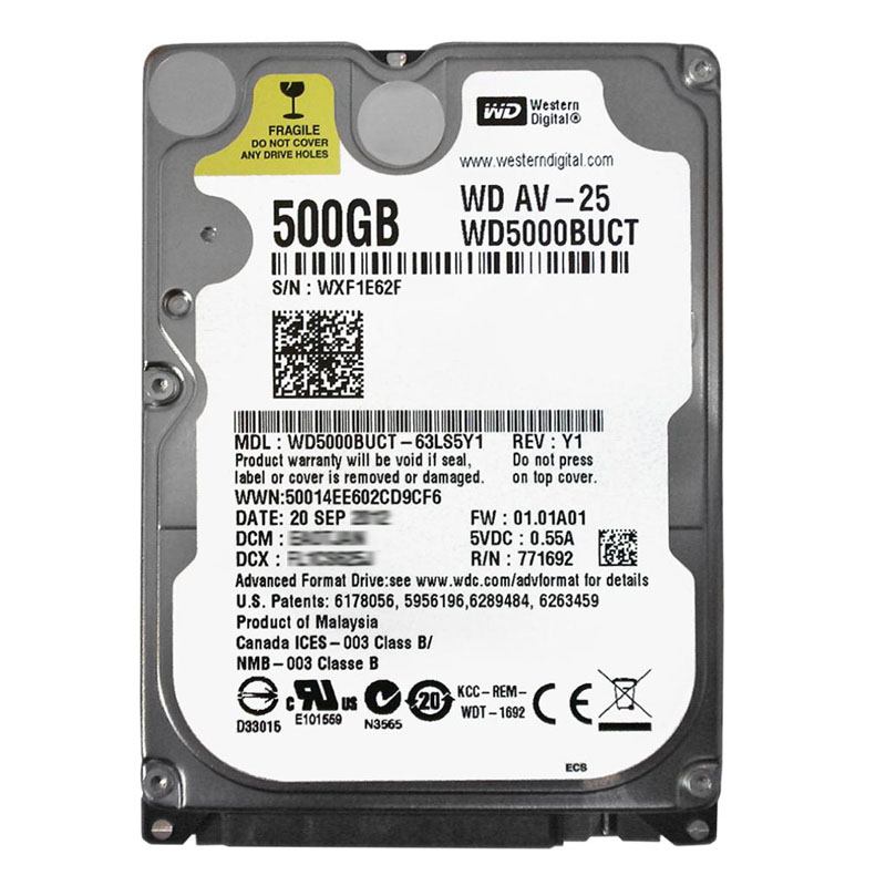 Western Digital - 500GB 5.4K SATA 3.0Gbps 2.5" 16MB Cache Hard Drive - WD5000BUCT-63LS5Y1
