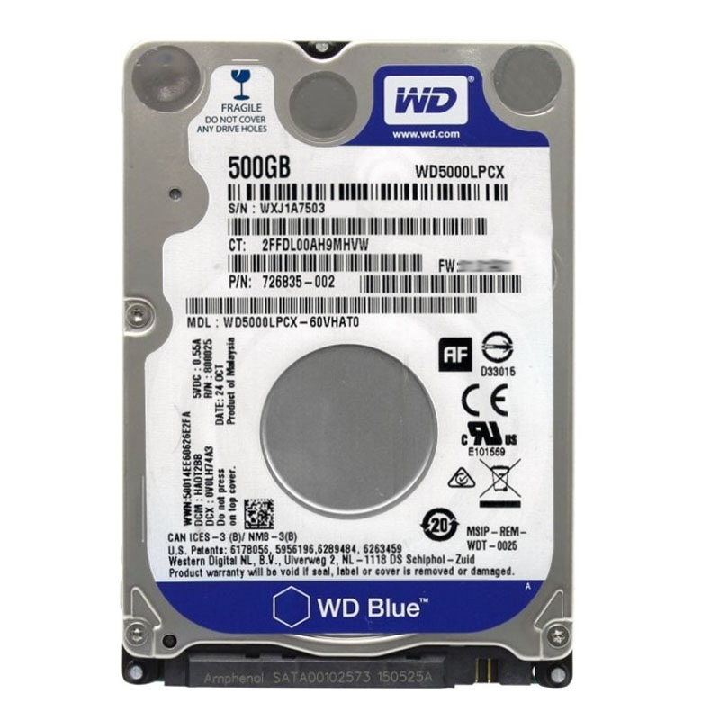 Western Digital - 500GB 5.4K SATA 2.5" 8MB Cache Hard Drive - WD5000LPCX-60VHAT0