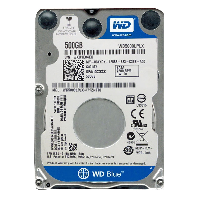 Western Digital - 500GB 7.2K SATA 6.0Gbps 2.5" 32MB Cache Hard Drive - WD5000LPLX-75ZNTT0