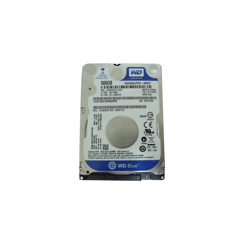 Western Digital - 500GB 5.4K SATA 6.0Gbps 2.5" Hard Drive - WD5000LPVX-08V0TT2