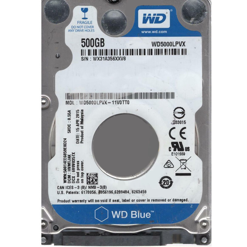 Western Digital - 500GB SATA 2.5" Hard Drive - WD5000LPVX-11V0TT0