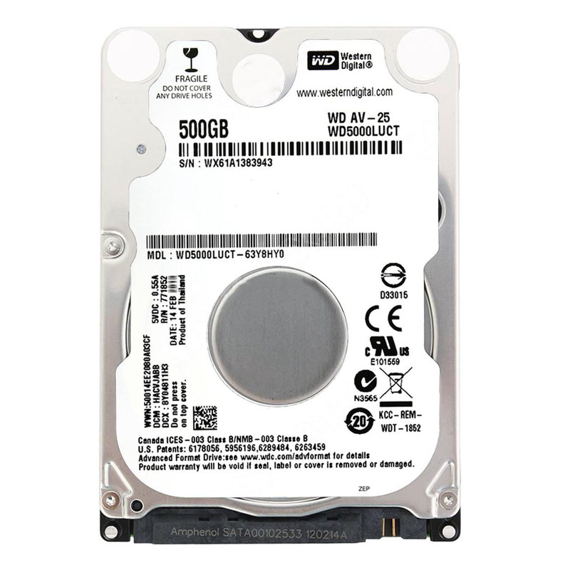 Western Digital - 500GB 5.4K SATA 2.5" 16MB Cache Hard Drive - WD5000LUCT-63Y8HY0