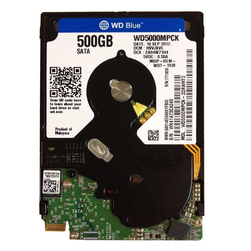 Western Digital - 500GB 5.4K SATA 2.5" 16MB Cache Hard Drive - WD5000MPCK-22AWHT0