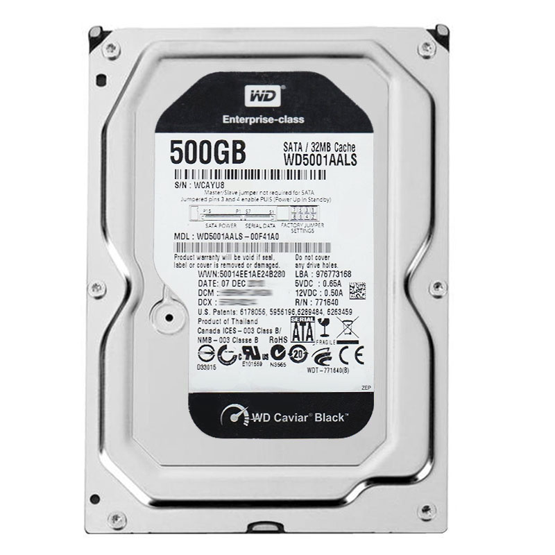 Western Digital - 500GB 7.2K SATA 3.0Gbps 3.5" 32MB Cache Hard Drive - WD5001AALS-00F41A0