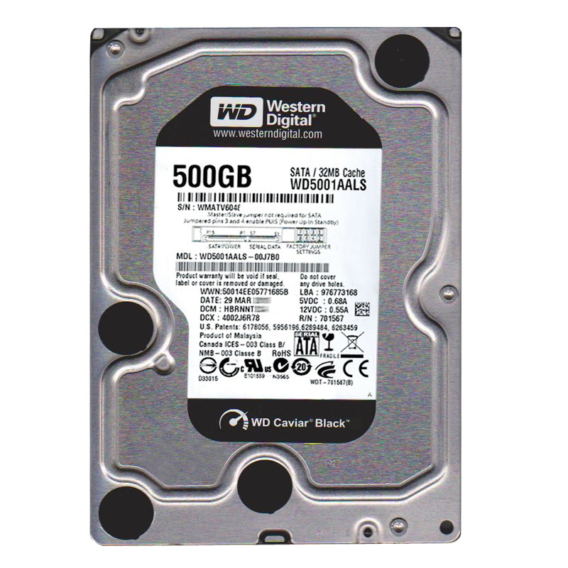 Western Digital - 500GB 7.2K SATA 3.0Gbps 3.5" 32MB Cache Hard Drive - WD5001AALS-00J7B0