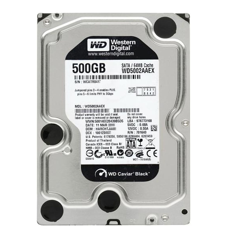 Western Digital - 500GB 7.2K SATA 6.0Gbps 3.5" 64MB Hard Drive - WD5002AAEX