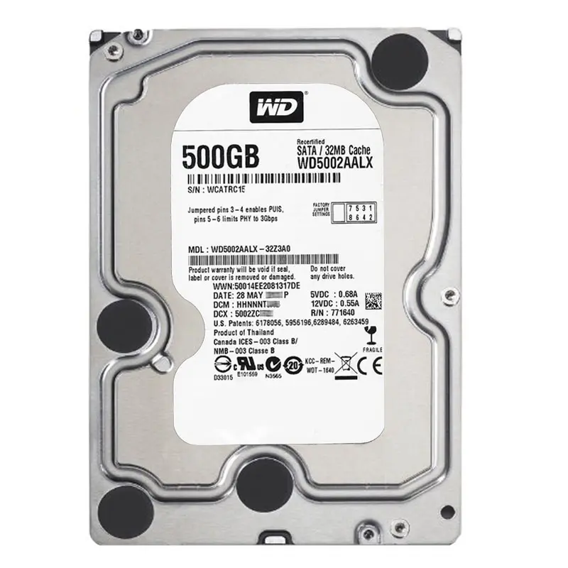 WD5002AALX-32Z3A0.jpg Western Digital - 500GB 7.2K SATA 6.0Gbps 3.5" 32MB Hard Drive - WD5002AALX-32Z3A0 - Image 1