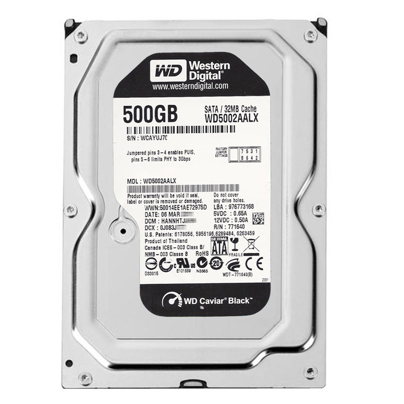 Western Digital - 500GB 7.2K SATA 6.0Gbps 3.5" 32MB Hard Drive - WD5002AALX