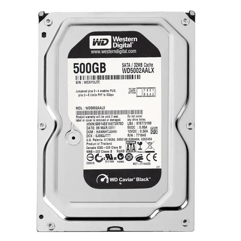 WD5002AALX.jpg Western Digital - 500GB 7.2K SATA 6.0Gbps 3.5" 32MB Hard Drive - WD5002AALX - Image 1