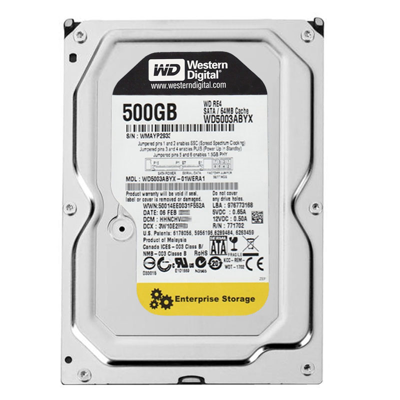 Western Digital - 500GB 7.2K SATA 3.0Gbps 3.5" 64MB Hard Drive - WD5003ABYX-01WERA1