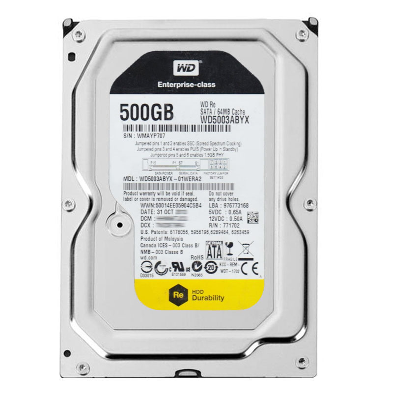 Western Digital - 500GB 7.2K SATA 3.0Gbps 3.5" 64MB Cache Hard Drive - WD5003ABYX-01WERA2