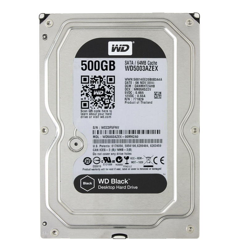 Western Digital - 500GB 7.2K SATA 6.0Gbps 3.5" 64MB Cache Hard Drive - WD5003AZEX-00MK2A0