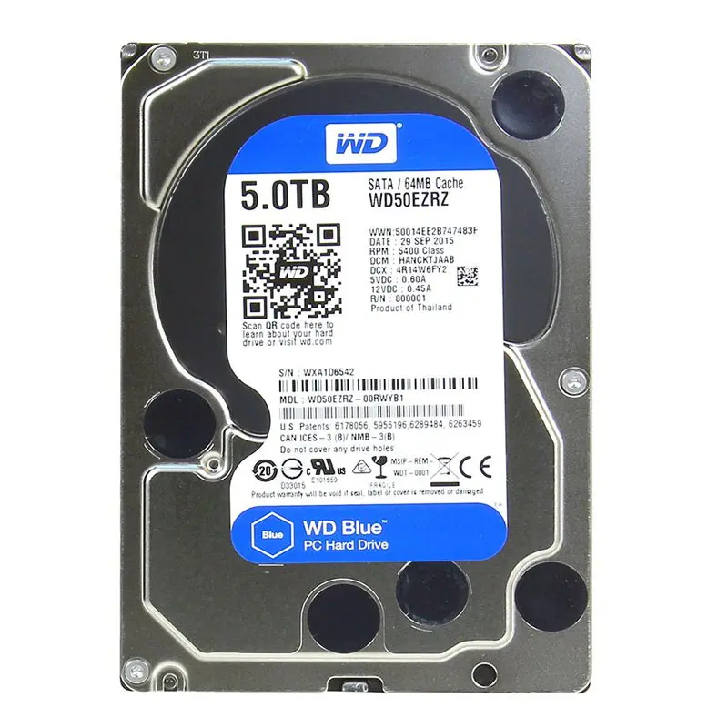 WD50EZRZ-00RWYB1.jpg Western Digital - 5TB 5.4K SATA 6.0Gbps 3.5" 64MB Cache Hard Drive - WD50EZRZ-00RWYB1 - Image 1