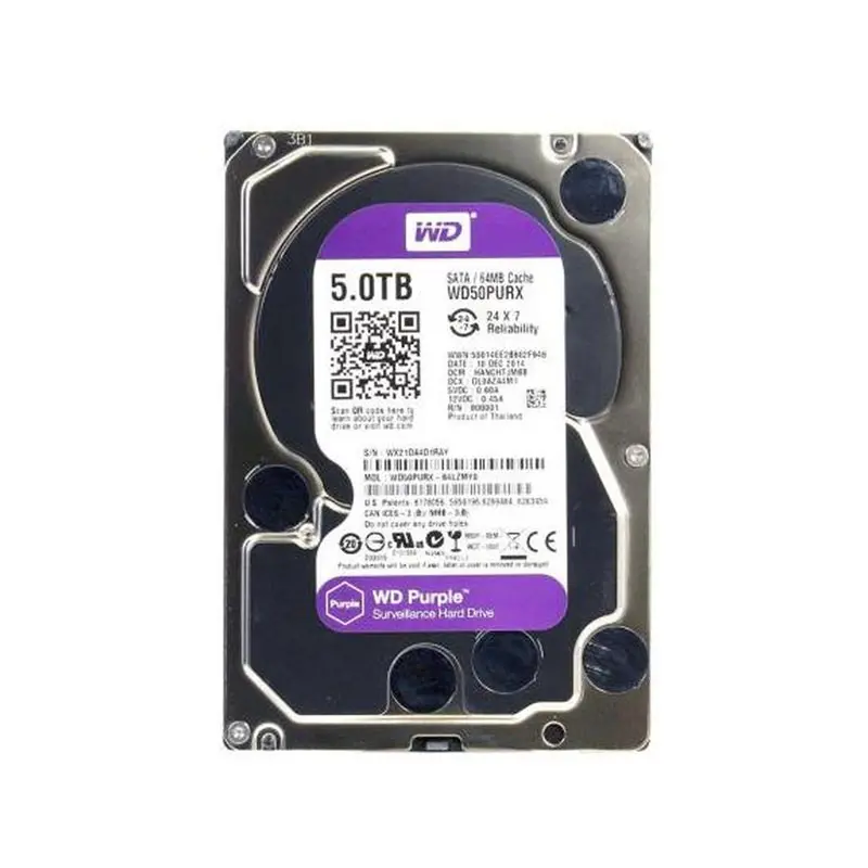 WD50PURX-64LZMY0.jpg Western Digital - 5TB 5.4K SATA 3.5" 64MB Cache Hard Drive - WD50PURX-64LZMY0 - Image 1