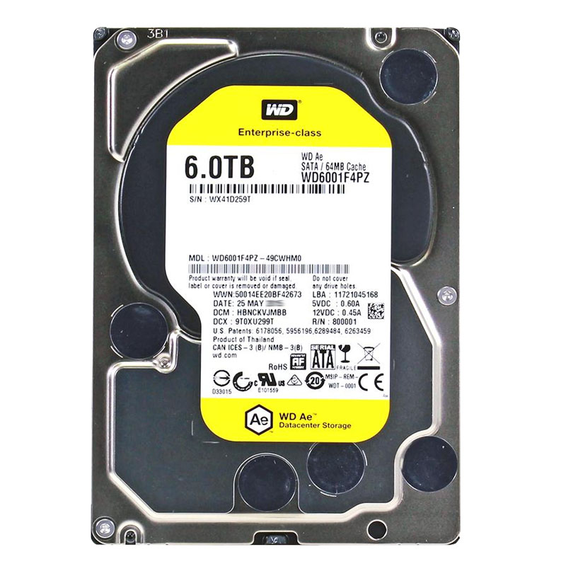 Western Digital - 6TB 5.9K SATA 6.0Gbps 3.5" 64MB Cache Hard Drive - WD6001F4PZ-49CWHM0