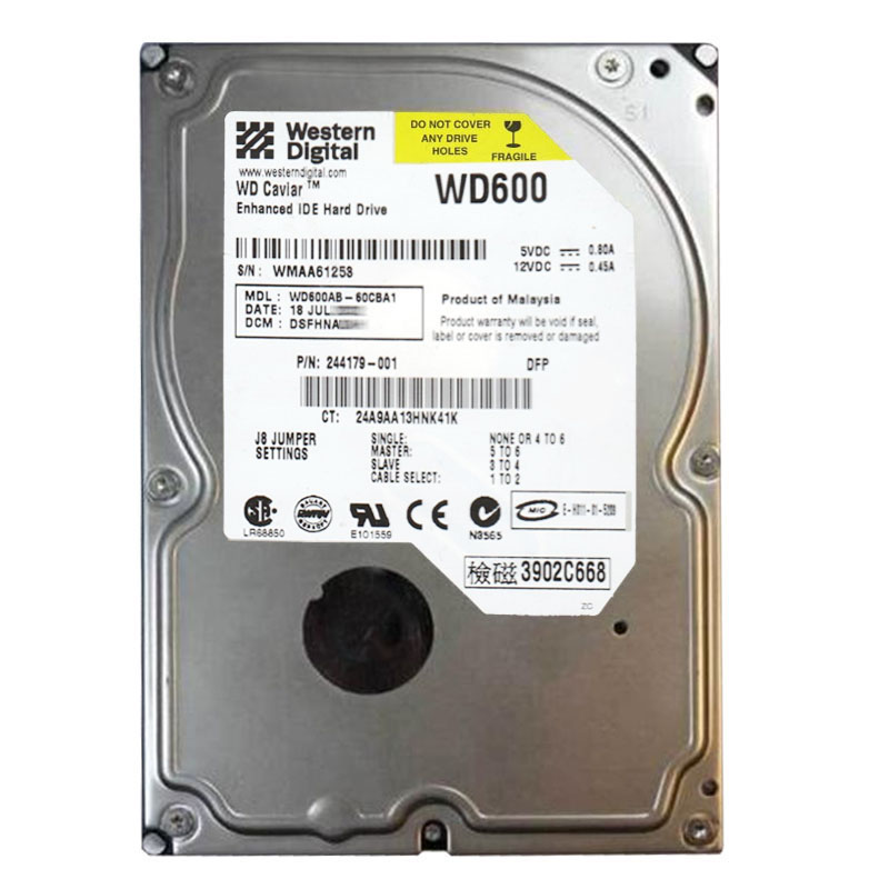 Western Digital - 60GB 5.4K EIDE 3.5" 2MB Cache Hard Drive - WD600AB-60CBA1