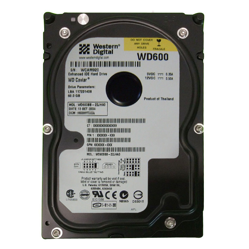 Western Digital - 60GB 7.2K IDE 3.5" 2MB Cache Hard Drive - WD600BB-22JHA0