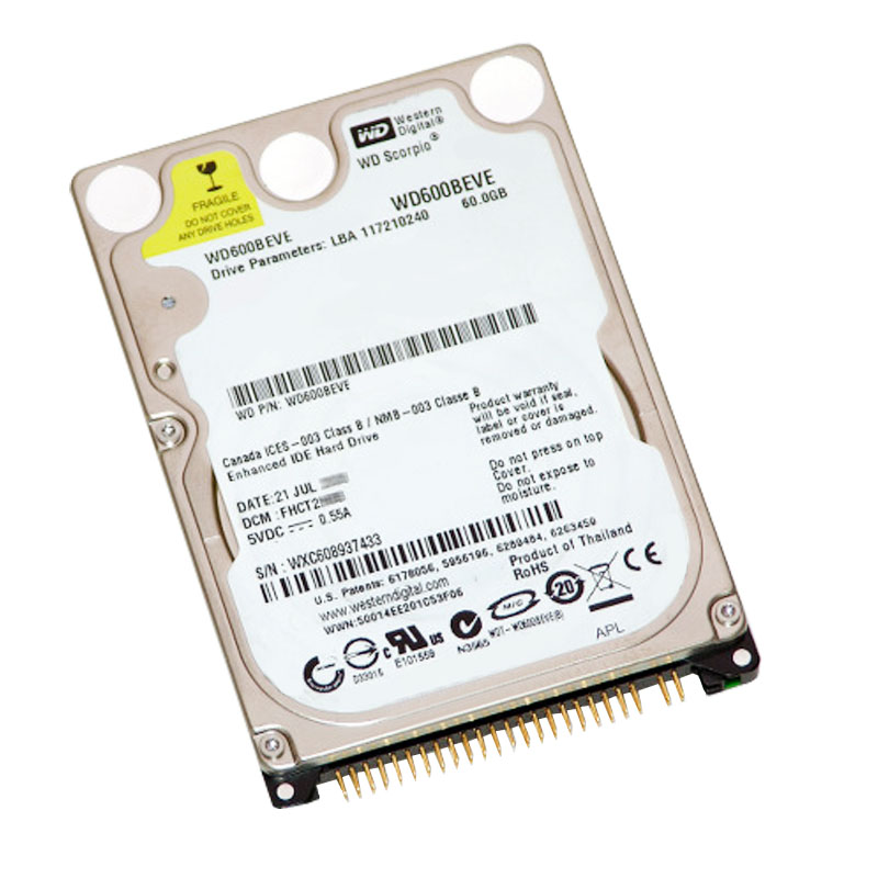 Western Digital - 60GB 5.4K IDE 2.5" 8MB Cache Hard Drive - WD600BEVE