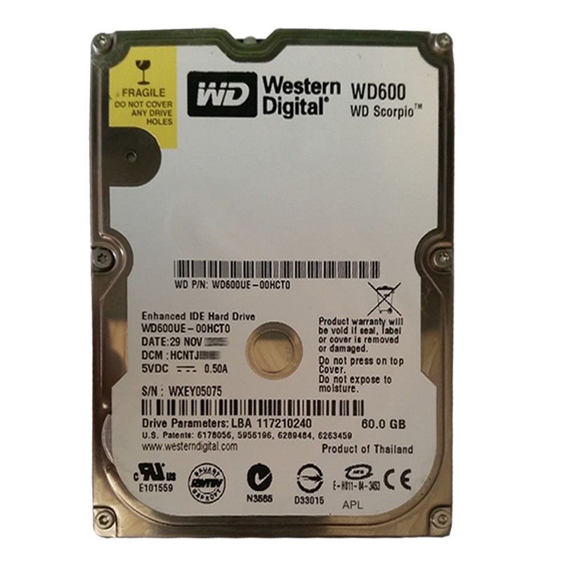 Western Digital - 60GB 5.4K IDE 2.5" 2MB Cache Hard Drive - WD600UE-00HCT0