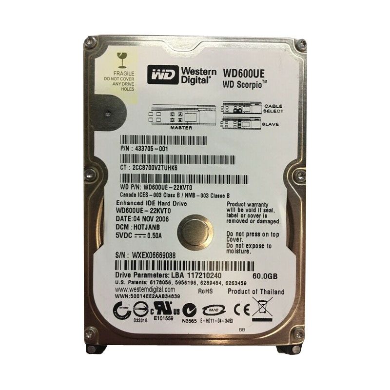Western Digital - 60GB 5.4K IDE 2.5" Hard Drive - WD600VE-22KVT0