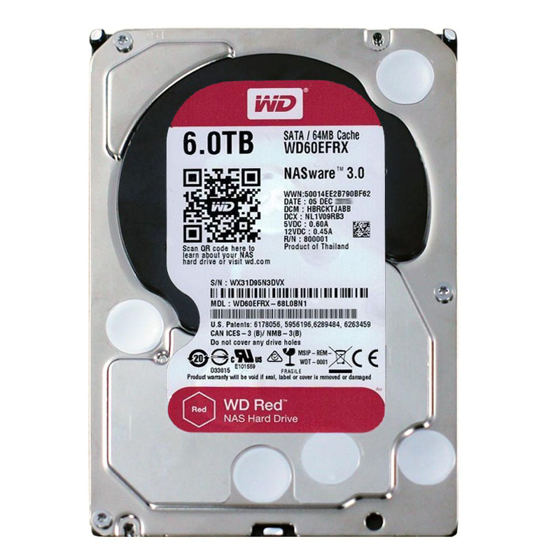 Western Digital - 6TB 5.4K SATA 3.5" 64MB Cache Hard Drive - WD60EFRX-68L0BN1
