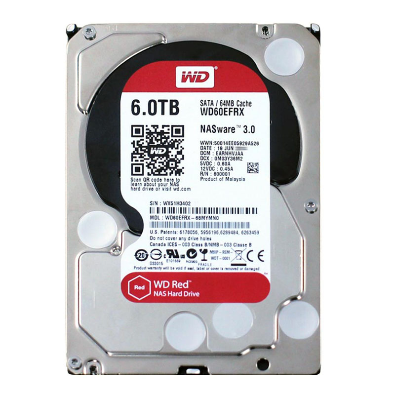 Western Digital - 6TB 5.4K SATA 6.0Gbps 3.5" 64MB Cache Hard Drive - WD60EFRX-68MYMN0