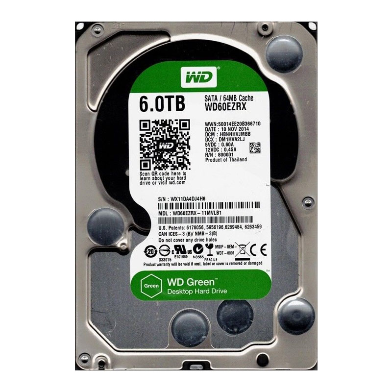 Western Digital - 6TB SATA 3.5" Hard Drive - WD60EZRX-11MVLB1