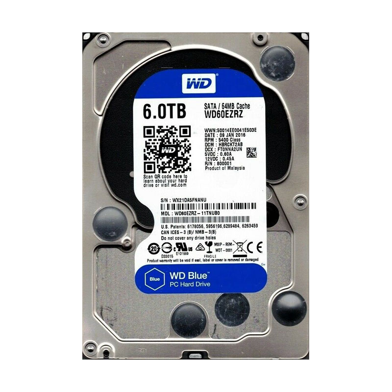 Western Digital - 6TB 5.4K SATA 3.5" Hard Drive - WD60EZRZ-11TNUB0