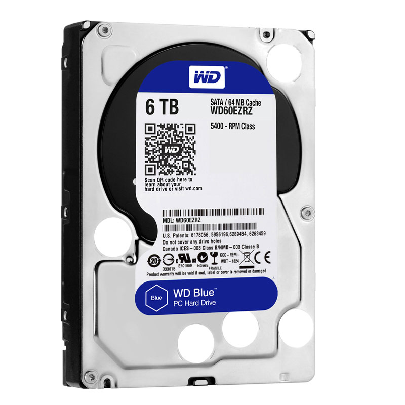 Western Digital - 6TB 5.4K SATA 6.0Gbps 3.5" 64MB Hard Drive - WD60EZRZ