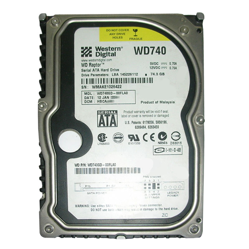 Western Digital - 74.3GB 10K SATA 1.5Gbps 3.5" 8MB Cache Hard Drive - WD740GD-00FLA0
