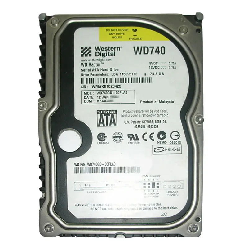 WD740GD-00FLA0.jpg Western Digital - 74.3GB 10K SATA 1.5Gbps 3.5" 8MB Cache Hard Drive - WD740GD-00FLA0 - Image 1