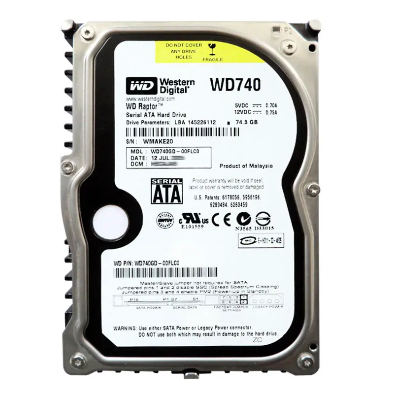 WD740GD-00FLC0.jpg Western Digital - 74.3GB 10K SATA 1.5Gbps 3.5" 8MB Cache Hard Drive - WD740GD-00FLC0 - Image 1