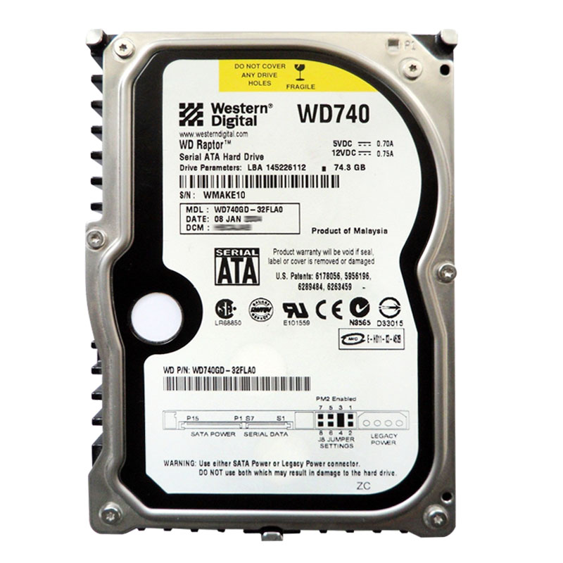 Western Digital - 74GB 10K SATA 1.5Gbps 3.5" 8MB Cache Hard Drive - WD740GD-32FLA0