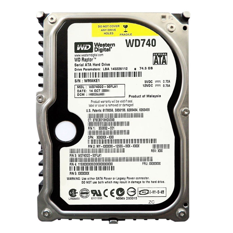 Western Digital - 74GB 10K SATA 1.5Gbps 3.5" 8MB Cache Hard Drive - WD740GD-50FLA1