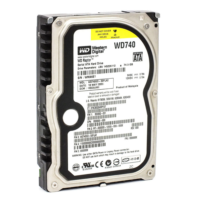 Western Digital - 74.3GB 10K SATA 1.5Gbps 3.5" 8MB Cache Hard Drive - WD740GD-50FLA2
