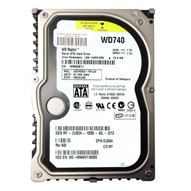 WD740GD-75FLA0.jpg Western Digital - 74GB 10K SATA 1.5Gbps 3.5" 8MB Cache Hard Drive - WD740GD-75FLA0 - Image 1