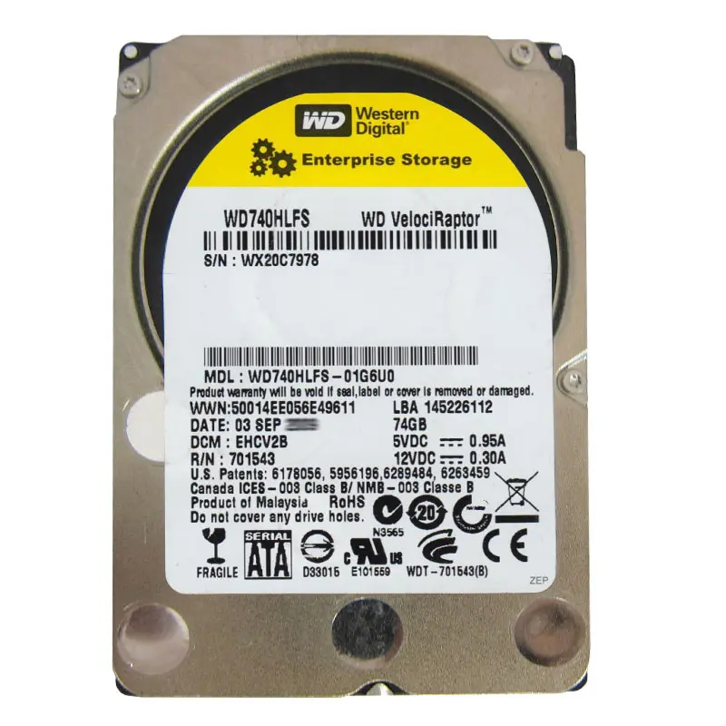 WD740HLFS-01G6U0.jpg Western Digital - 74GB 10K SATA 3.0Gbps 3.5" 16MB Cache Hard Drive - WD740HLFS-01G6U0 - Image 1