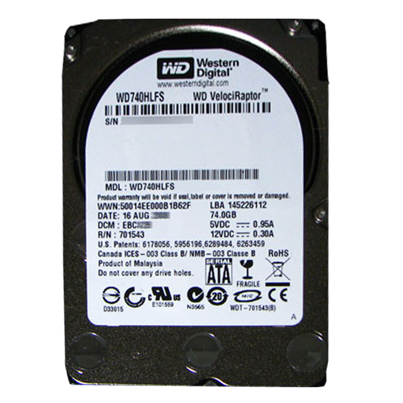 Western Digital - 74GB 10K SATA 3.0Gbps 3.5" 16MB Hard Drive - WD740HLFS