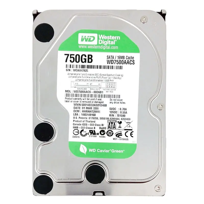 WD7500AACS-00D6B1.jpg Western Digital - 750GB IntelliPower SATA 3.0Gbps 3.5" 16MB Hard Drive - WD7500AACS-00D6B1 - Image 1