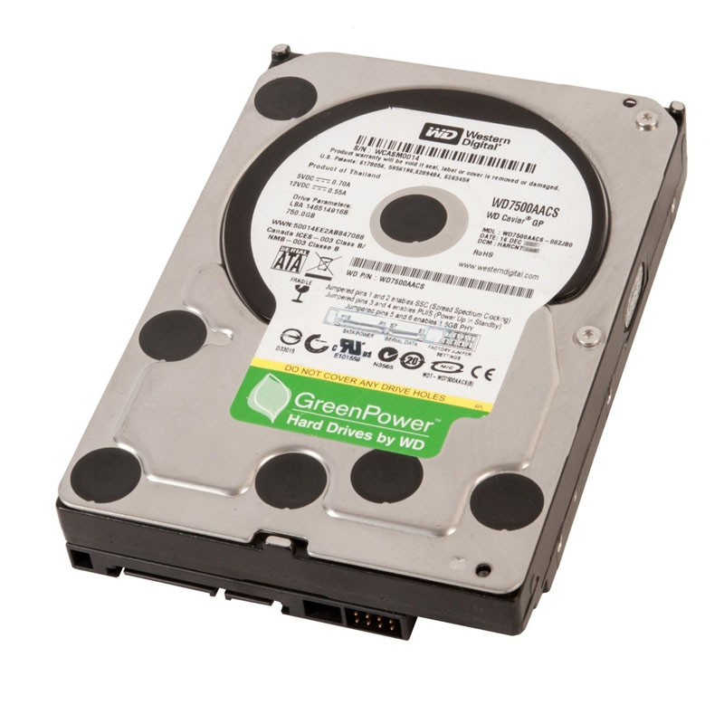 Western Digital - 750GB 7.2K SATA 3.0Gbps 3.5" 16MB Hard Drive - WD7500AACS