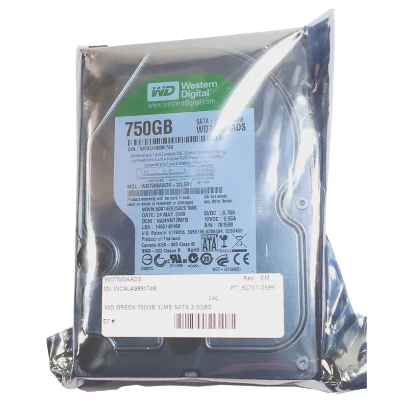 WD7500AADS-32L5B1.jpg Western Digital - 750GB IntelliPower SATA 3.0Gbps 3.5" 32MB Hard Drive - WD7500AADS-32L5B1 - Image 1